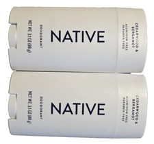 Native CEDARWOOD BERGAMOT Aluminum Free Deodorant 3.1 oz / Lot of 2