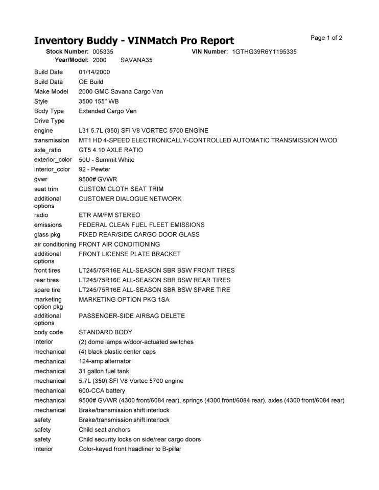 Husillo/nudillo delantero pasajero 7700 PBV compatible con furgoneta 96-02 Express 2500 370492 Foto 4 de 4