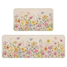 Spring Floral Kitchen Rug Set of 2 Floral Rug for Spring Home Kitchen Decor