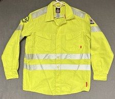Bulwark FR IQ Series Hi Vis Yellow Long Sleeve Shirt Mens Large L Regular