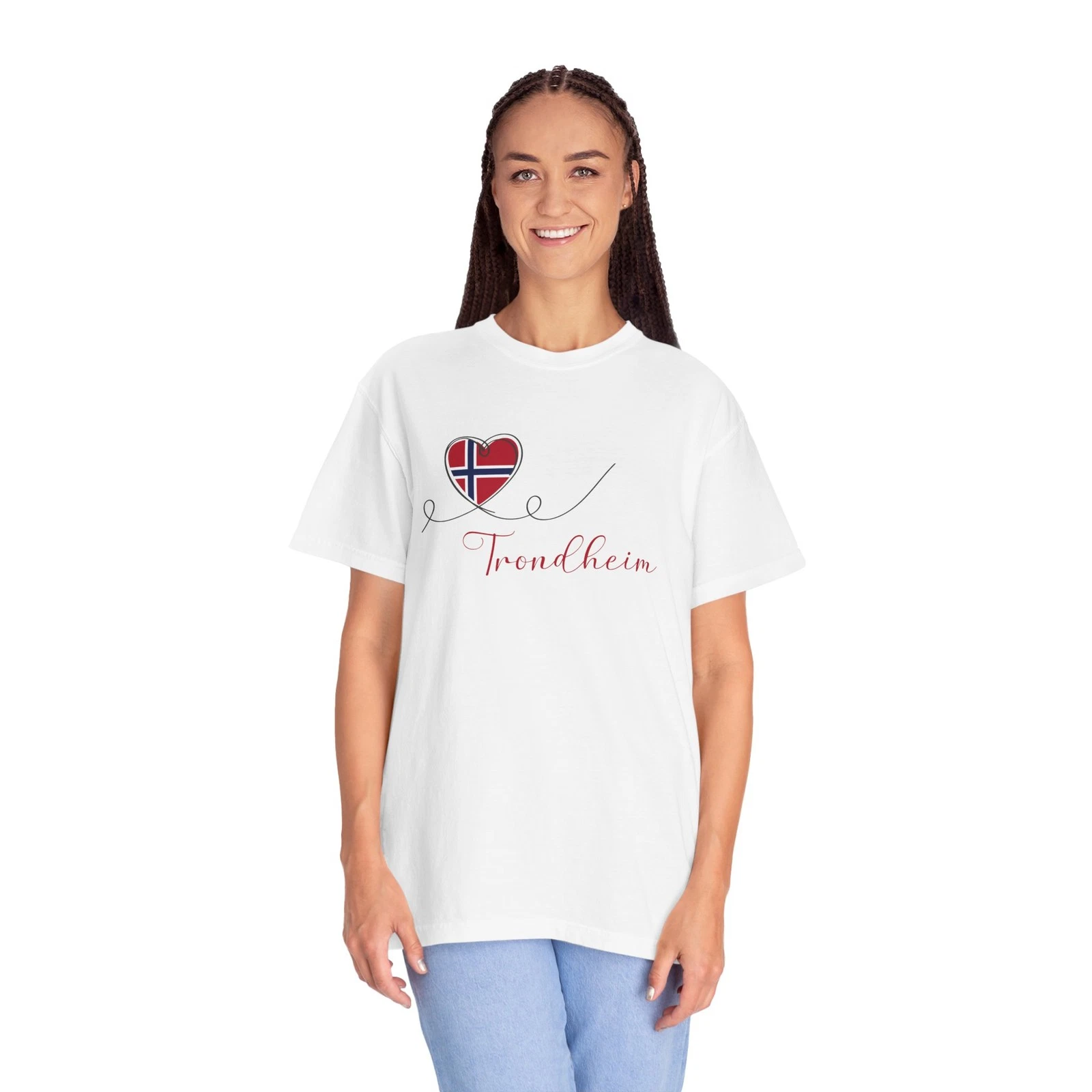 Trondheim Norway - Heart Graphic Tee - Unisex Crewneck T-Shirt - Norwegian Shirt