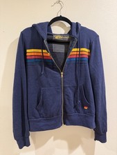 Aviator Nation 5 Stripe Zip Hoodie Jacket XS