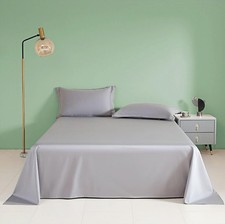 Full Size Flat Only, Soft 300 Thread Count 100 Cotton Sheets, Sateen, Coolin...