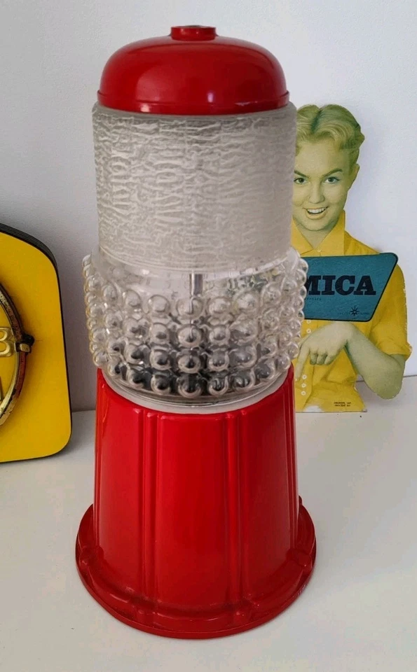 Distributeur de cacahuètes bonbon boules de gomme Vintage métal et verre - Photo 4/4