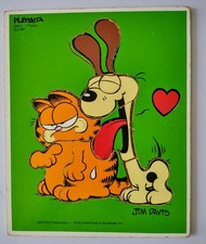 1978 Playskool Vintage Wood Puzzle Garfield Odie SLURP Jim Davis Complete H1 