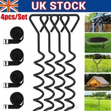 4PCS 40cm Trampoline Anchor Kit Spiral Garden Pegs For Swing Shed Ground Anchors