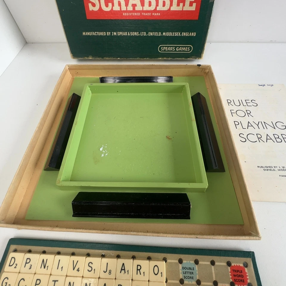Travel Scrabble Board Game by Spears Games Vintage Complete Set - Image 3 of 4