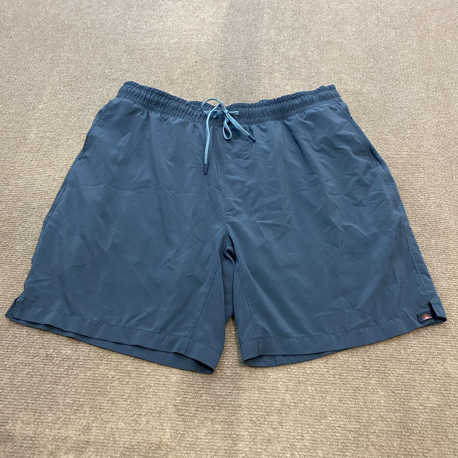 Faherty Shorelite Shorts Mens Large Blue Lined Quick Dry Hybrid Athletic Gym Run