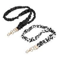FüR Scrunchie Lehrer Lanyards, 2Er Pack Id-Halter, Schwarz Weiß Punkte/Creme
