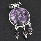 Amethyst Gemstone Ethnic Handmade Pendant Jewelry For Christmas 2.6" AP-28993