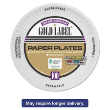 AJM Packaging Corporation Coated Paper Plates 6 Inches White Round 100/Pack