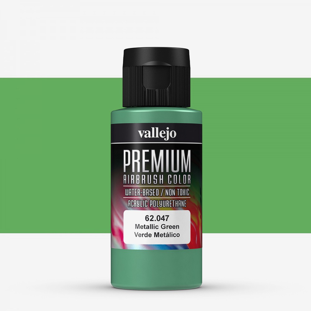 Vallejo : Premium Airbrush Paint : 60ml : Metallic Green