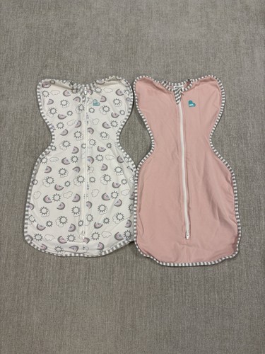 Lot Of 2 Love to Dream Swaddle Up Original Pink & Rainbow Small 1.0 TOG 8-13lbs