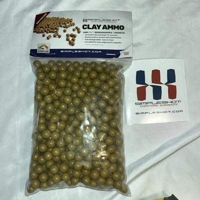 SimpleShot CLAY AMMO Slingshot (500pcs) Biodegradable Magnetic (11mm, 7/16 inch)