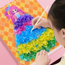 1 Set Children Fabric Poking Art DIY Puzzle Puncture Painting Kit Craft Toys