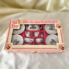 Vintage 60s tea party set children  s toy in box 13 piece cute ceramic