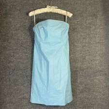 Vintage 2001 Gap Strapless Mini Dress Womens 6 Blue Cotton Stretch Y2K Pastel