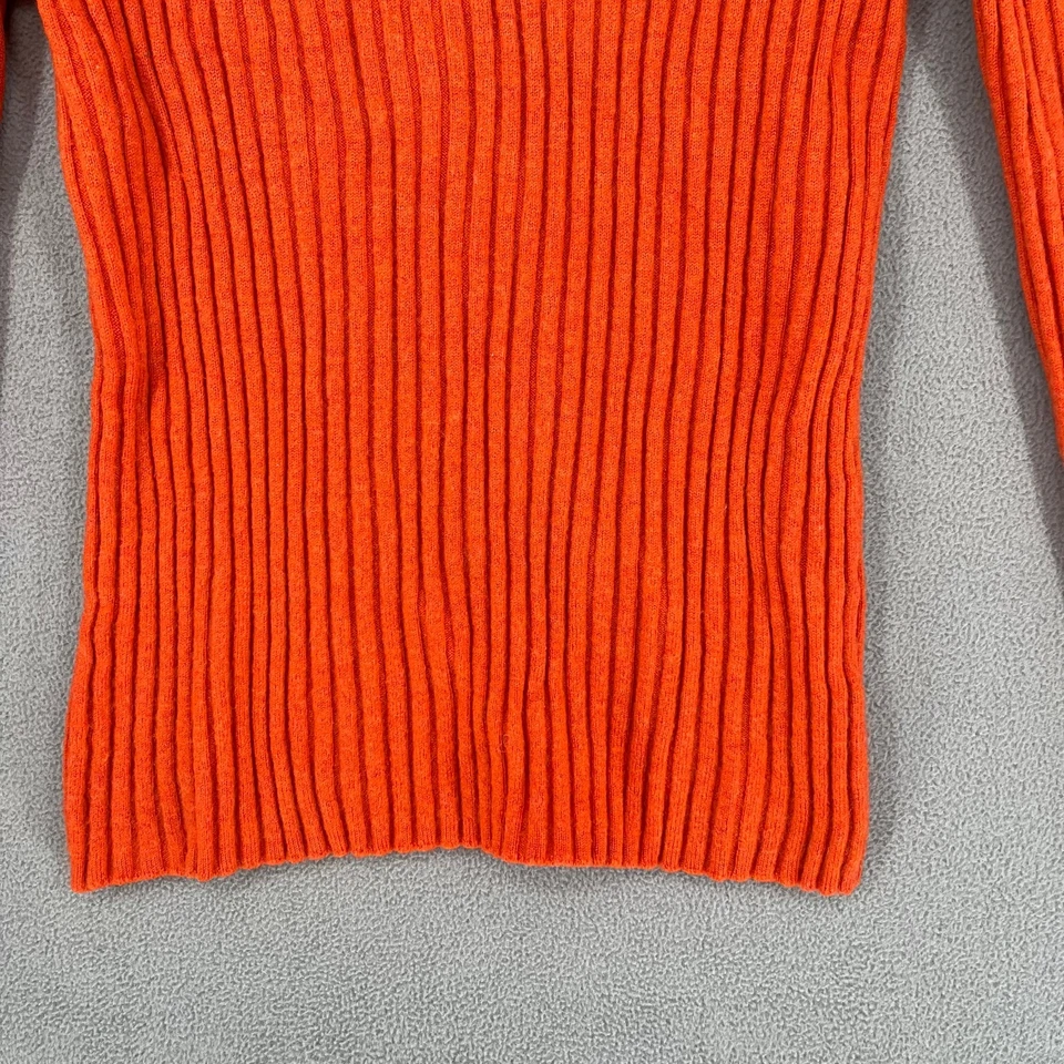 Gorman Jumper Womens 6 Orange Merino Wool Ribbed Sweater Long Sleeve - Image 3 of 4