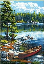 Dimensions Canoe by the Lake Paint by Numbers for Adults, 14'' W x 20'' L