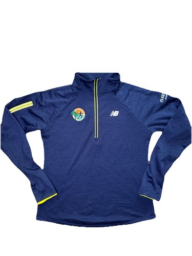 New Balance NB Heat Grid Half Zip Laufpullover S blau Myrtle Beach Marathon