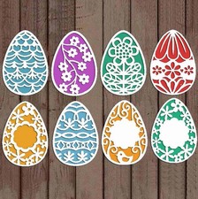 8pcs Eggs With Patterns Metal Cutting Dies DIY Scrapbook Die Cards Decorative