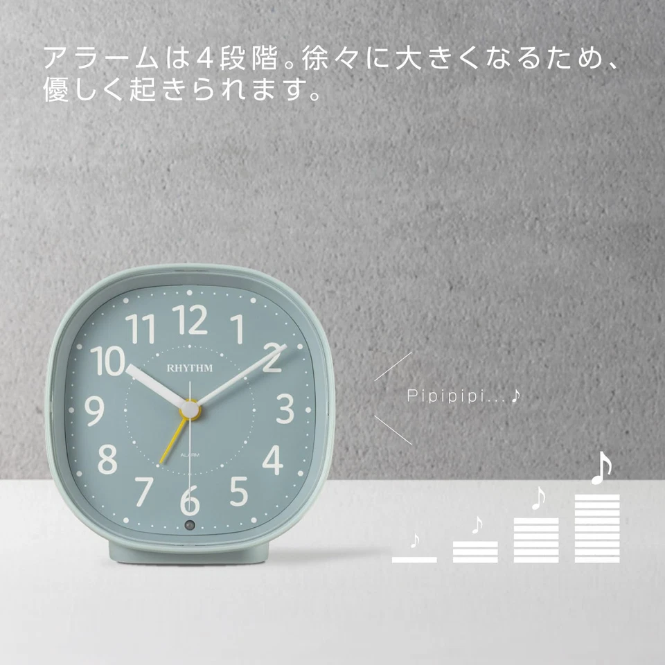 RHYTHM Alarm Clock Analog Electronic Sound Alarm (with Snooze) Quiet Sound Conti - Image 2 of 4