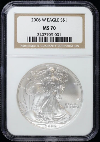 2006 W Burnished American Silver Eagle Dollar $1 NGC MS 70 (BU Uncirculated) ASE