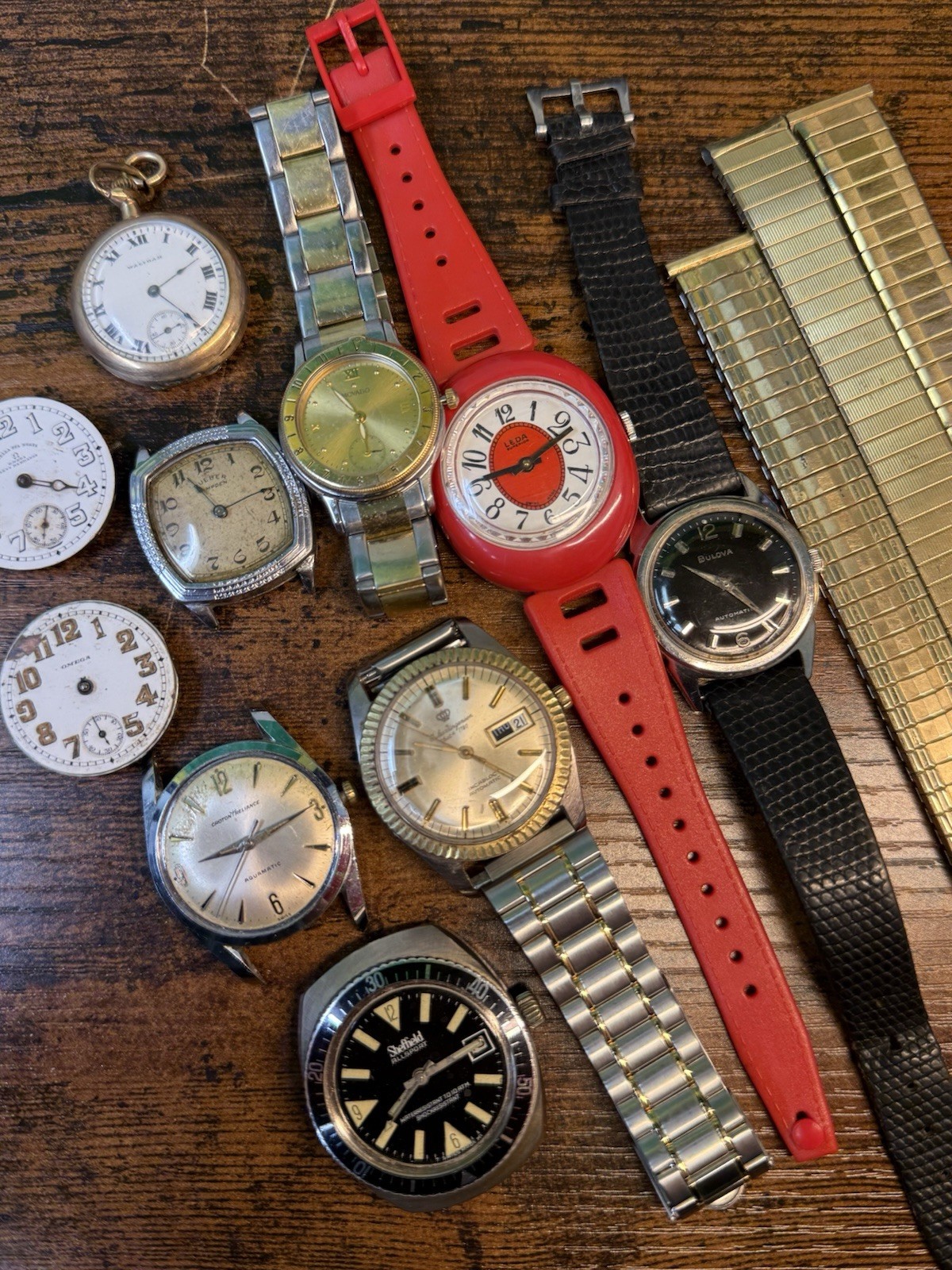 Vintage Of Watch As Is Bulova Watches Parts For Movado Broken etc Rare Omega Lot - vintagewatches.pk