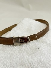 Vintage Reversible 1980  s Skinny Leather Belt Snakeskin Taupe Clasp Closure XS