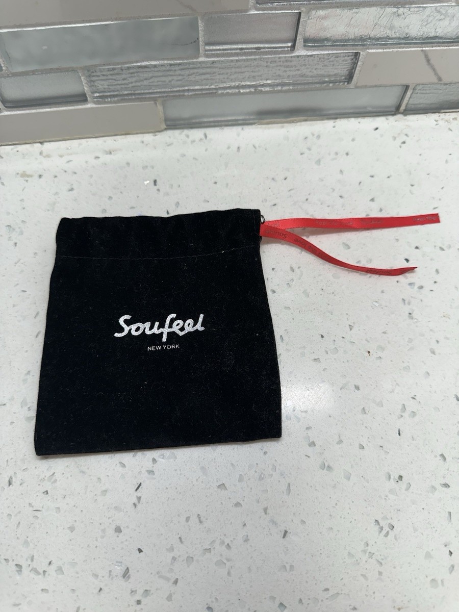 Soufeel Velvet Velour Black Pouche Drawstring Bag Empty UK