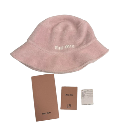 MIUMIU Logo embroidery Cotton Bucket Hat MIUMIU Logo embroidery Cotton Bucket Hat - www.topdocbrasil  main image 3
