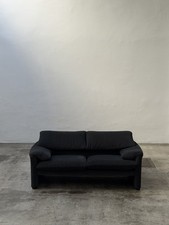 Cassina Maralunga 2-Seater Design Sofa Grey Black Bicolore Magistretti Perfect