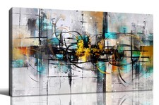 Abstract Wall Art for Living Room - Black and White Canvas Wall Art for Bedro...