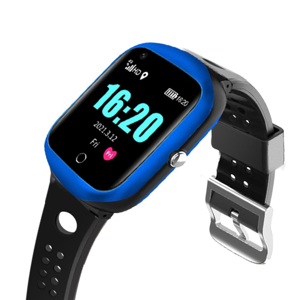 Montre connectée GPS 4G FA66 étanche bleue pour la sécurité des enfants