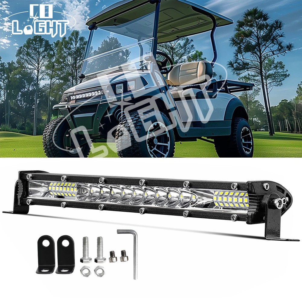 12" Front Bumper LED Light Bar Combo Driving For Club Car EZGO Golf Cart ATV UTV