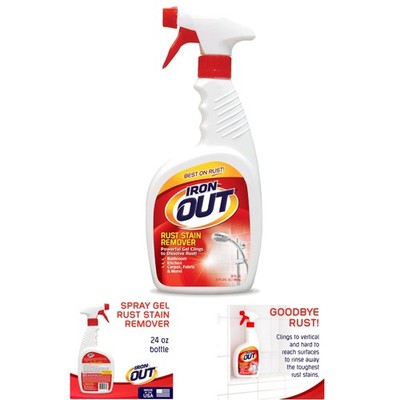 24 Oz Multi-Surface Rust Stain Remover Spray Gel - Clings and Dissolves Stains