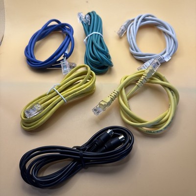   Ethernet & Coax Cable Bundle   6 Cables (Yellow, Grey, Blue, Green Black )