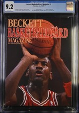 MICHAEL JORDAN Cover Chicago Bulls 1990 Beckett Basketball Magazine CGC 9.2
