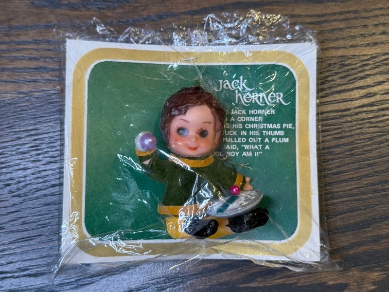 Little Jack Horner Nursery Rhyme Ornament Vintage!
