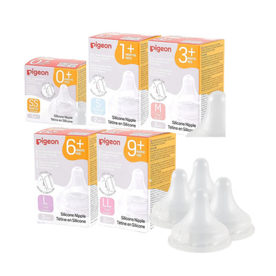 Pigeon SS-LL Nipples Combe, 0-9+Months, 5 boxes, With Latch-On Line Natural Feel