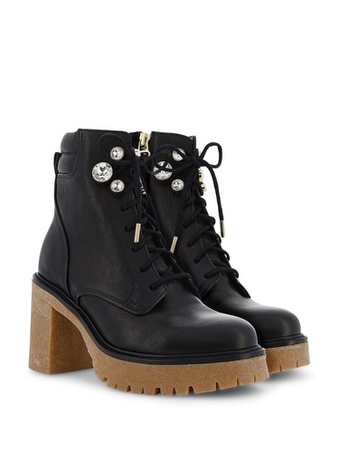 SOPHIA WEBSTER Womens Black Up 1" Platform Zadie Toe Leather Heeled Boots 38.5