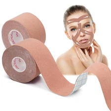 2 Rolls Facial Myofascial Face Lift Tape, Neck & Forehead Smooths Wrinkles, Unis