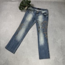Vintage Just Cavalli Blue Denim Pants Embroidered Jeans Size 30