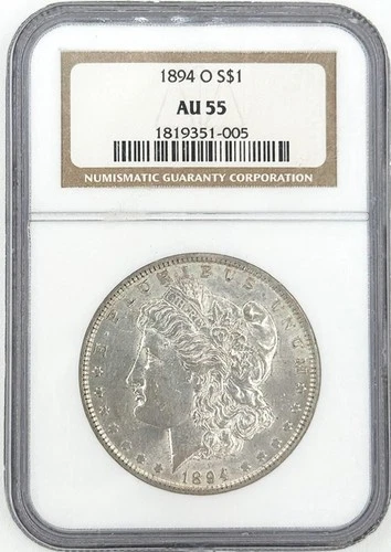 1894-O Morgan Silver Dollar $1 - Key Date - NGC Certified AU55