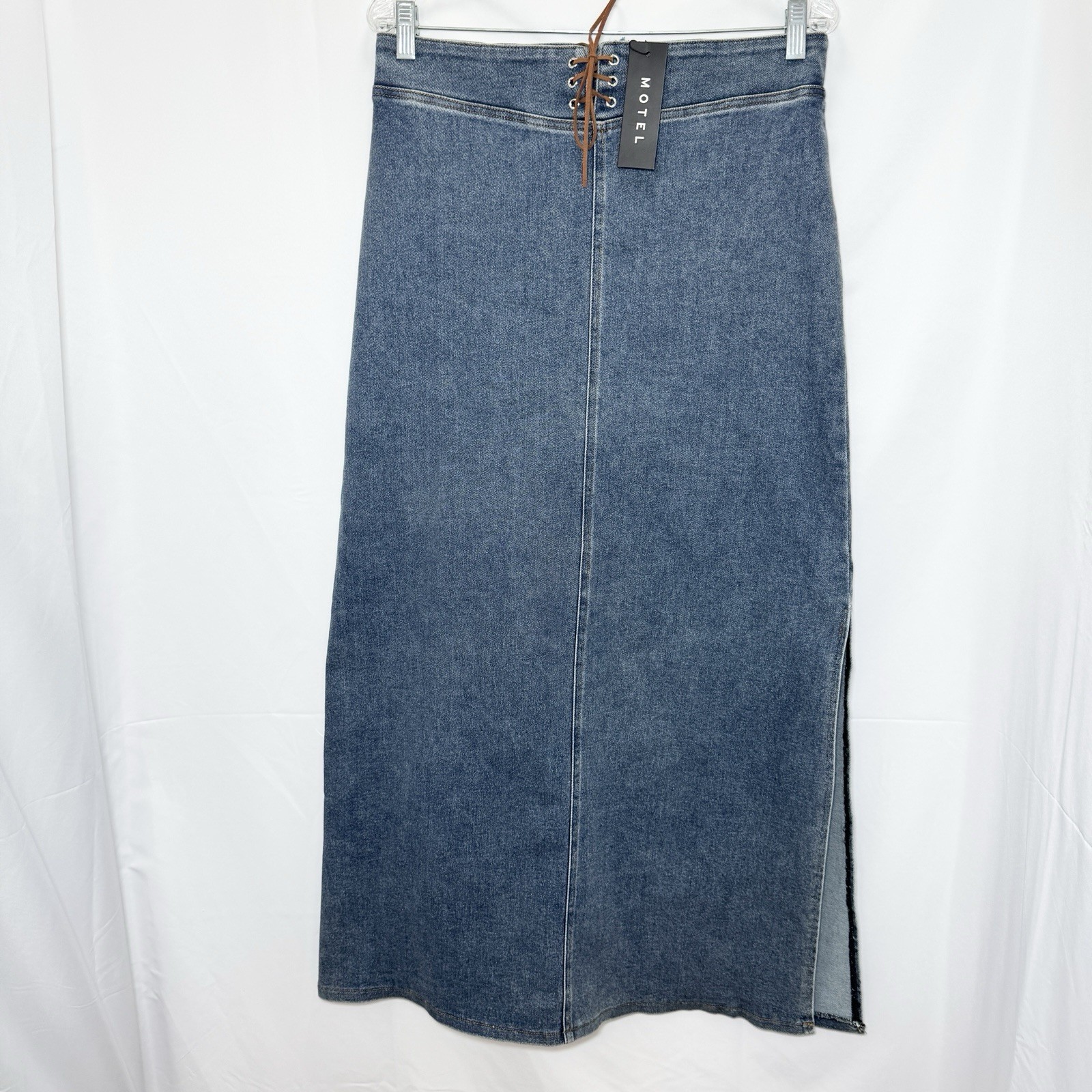 Motel Rocks Low Rise Lafille Denim Maxi Skirt M Festival 70s Western Boho