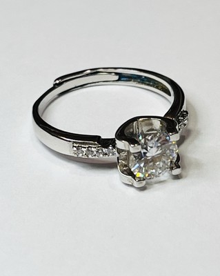 Certified 925 Sterling Silver 1 Carat Moissanite Diamond Open Flow Ring