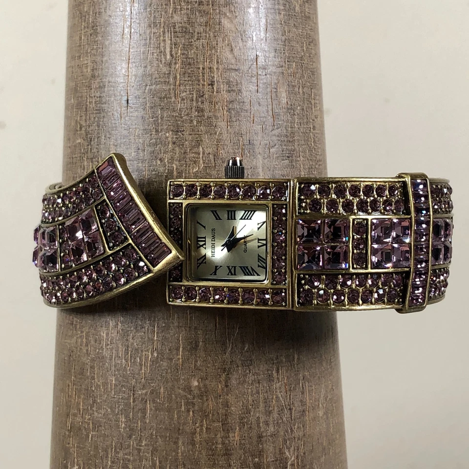 Reloj Heidi Daus Vintage Mujer B8558 Cristal Piedra Brazalete Cuarzo 23mm 7 3/4" Foto 3 de 4