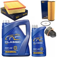 MotoröL Filter Set 10W-40 6 Liter + ÖLablassschraube FüR Audi A4 2.5 TDI 163 PS