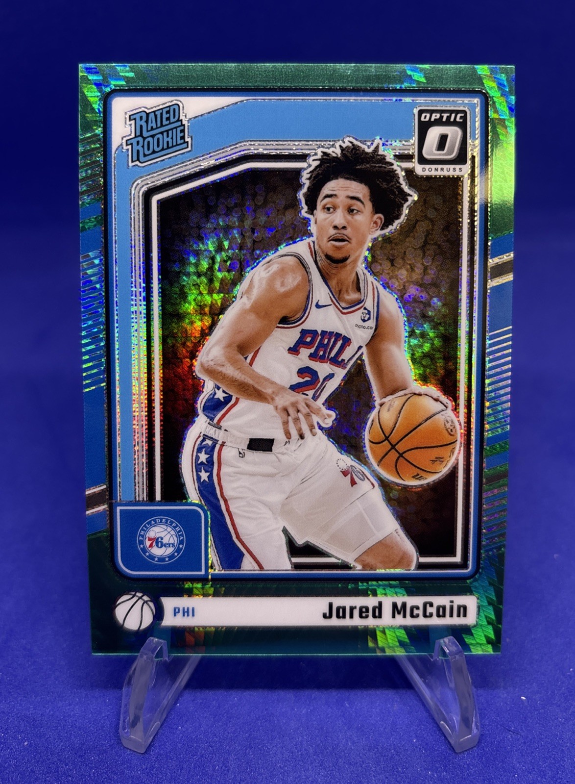 2024-2025 Optic #270 Jared Mccain Green Hyper RC Rated Rookie Prizm /249 - 76ers