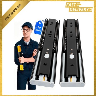 Soft Close Drawer Slides Full Extension Side Mount Ball Bearing Metal Rails